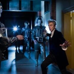 Peter Capaldi with the Cybermen