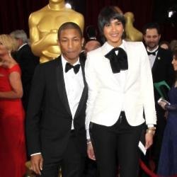 Pharrell Williams and wife Helen Lasichanh at the Oscars 