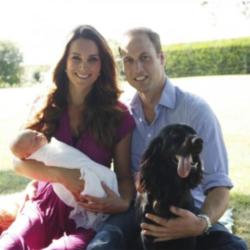 The royal couple's first family portrait with Prince George