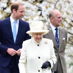 Prince William with Queen Elizabeth and Prince Philip