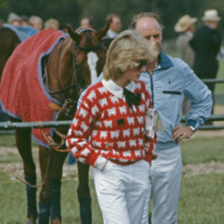 Princess Diana first wearing the jumper at a polo match in 1983