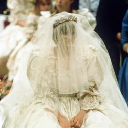 The late Princess Diana on her wedding