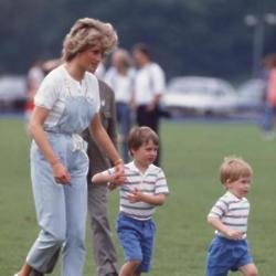 Princess Diana with sons Prince William and Prince Harry