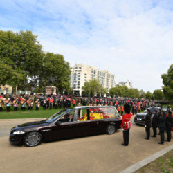 Queen Elizabeth's coffin was driven from London to Windsor