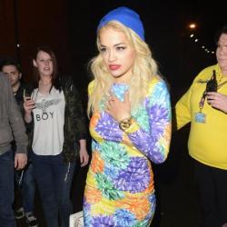 Rita Ora stepped out in her Henry Holland dress after one of her shows
