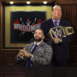 Roman Reigns and Paul Heyman in the WrestleMania announcement video
