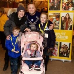 Sam Bailey with her family at Lapland UK