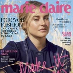 Shailene Woodley on the cover of Marie Claire magazine