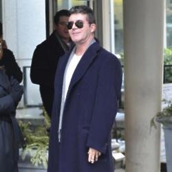 Simon Cowell at Lenox Hill Hospital awaiting the arrival of his baby