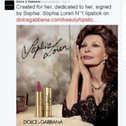 Sophia Loren Dolce and Gabbana (c) Twitter