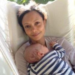 Thandie Newton and baby Booker (c) Twitter