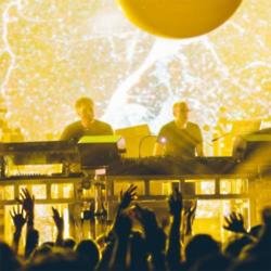 The Chemical Brothers on stage at Apple Music Festival