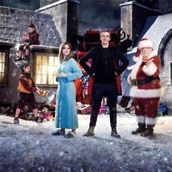 The Doctor with Santa and Clara