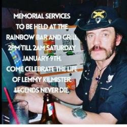 The Rainbow's Lemmy tribute Facebook post