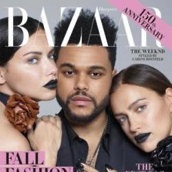 The Weeknd, Adriana Lima and Irina Shayk for Harper's Bazaar magazine 