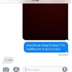 The Weeknd's text message (c) Instagram 