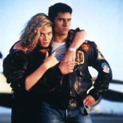 Tom Cruise and Kelly McGillis in Top Gun 