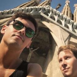 Tom Daley and Lance Dustin Black in Barcelona (c) Instagram 