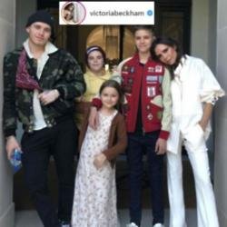 Victoria Beckham with children Brooklyn, Cruz, Harper and Romeo