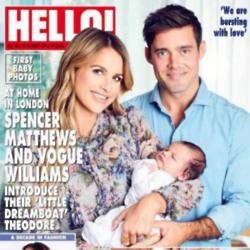 Vogue Williams and Spencer Matthews with baby Theodore