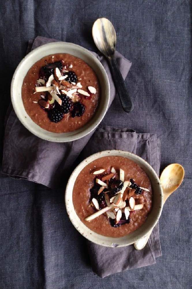 Vegan Blackberry and Chocolate Porridge