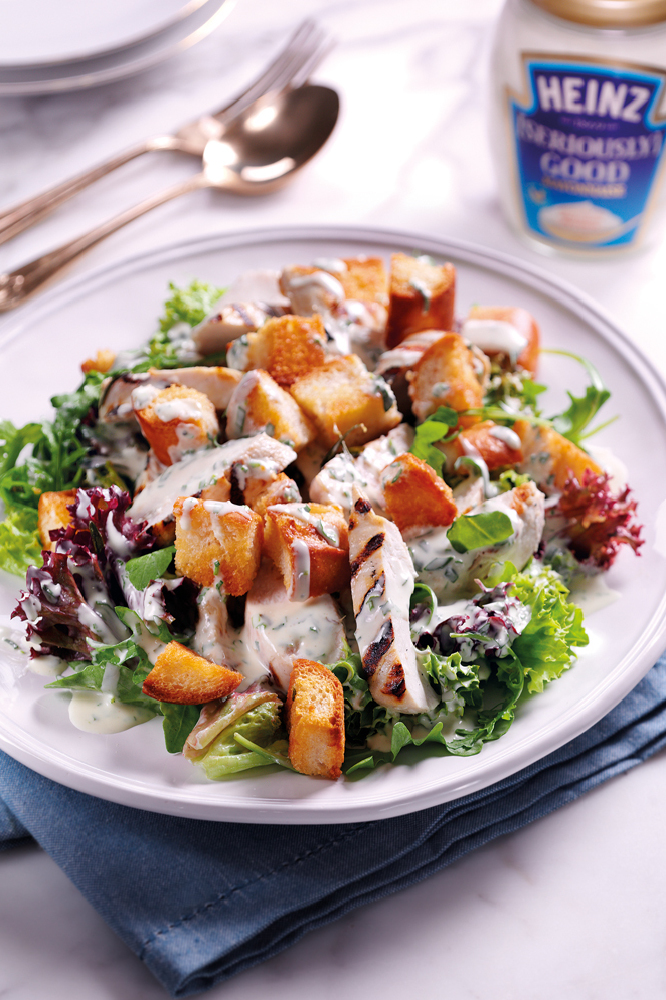 Chargrilled Chicken Salad with Tarragon Dressing and Croutons