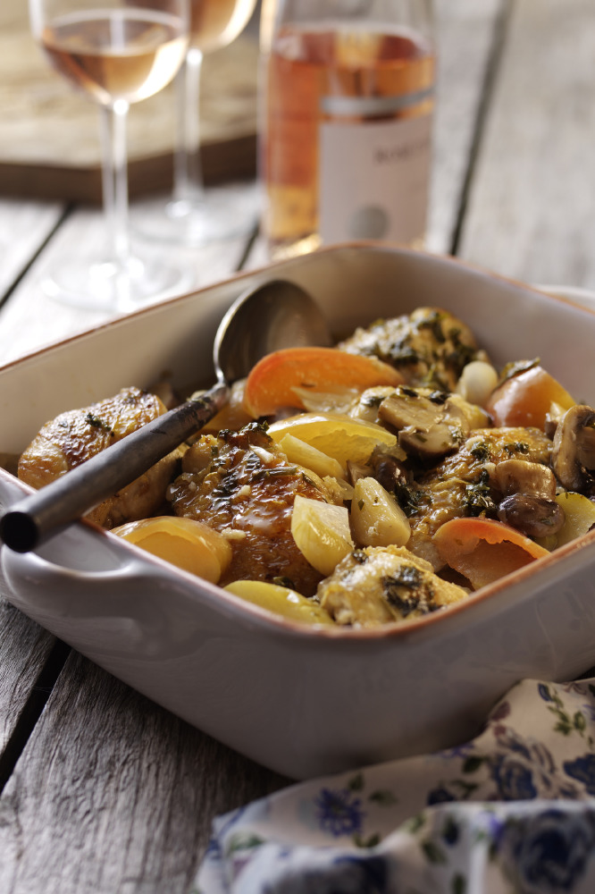 Chicken Fricassee With Pink Lady Apples In A Wine & Tarragon Sauce