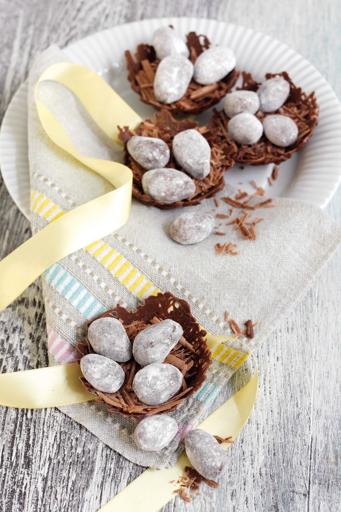 Chocolate Nests With Salted Chocolate Truffle Eggs