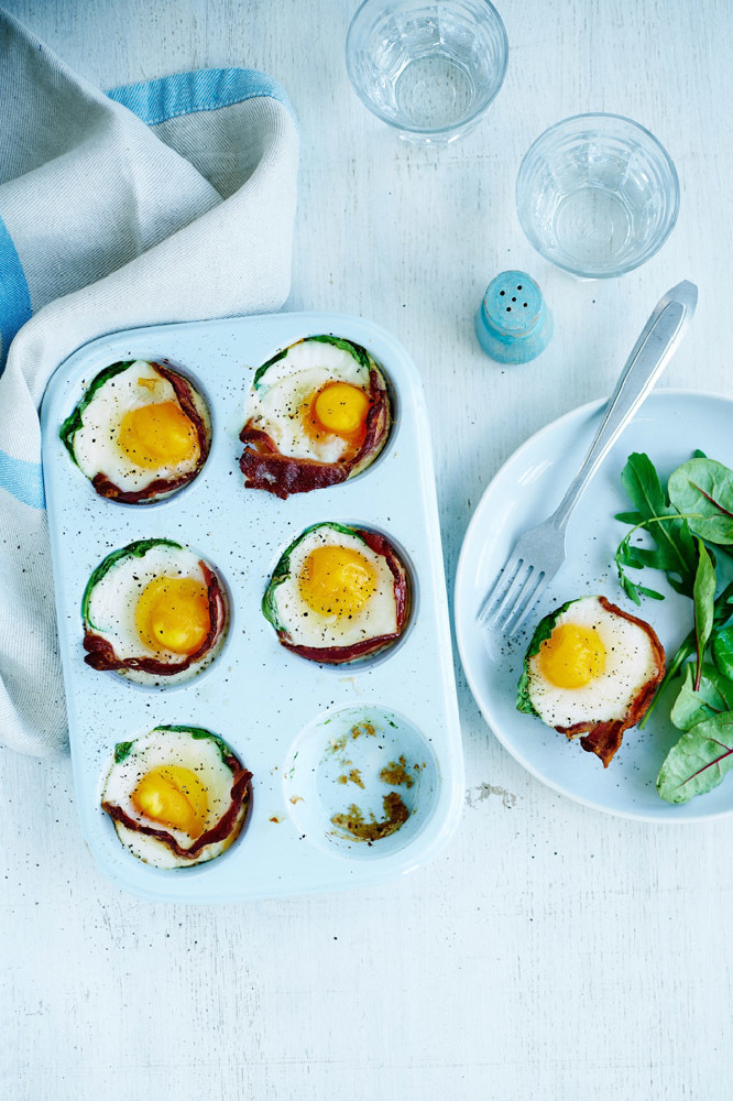 Egg, Bacon And Spinach Cups