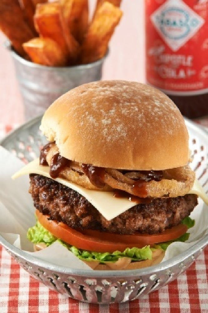 Gourmet Chipotle and Cola Burger with Monterey Jack Cheese