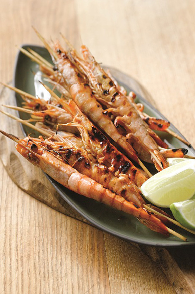 Skewered Sweet And Sour BBQ Prawns
