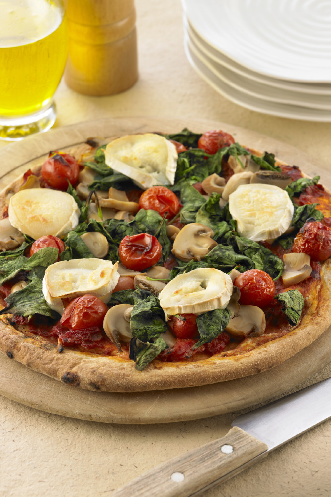 Vegetarian Mushroom & Spinach Pizza