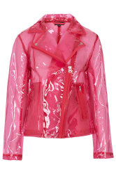 Topshop Pink Clear Plastic Jacket 