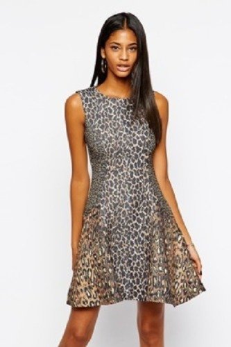 Arrogant Cat Leopard Print Peplum Hem Dress