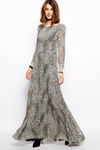 BA&SH Panic Maxi Dress in Leopard Print
