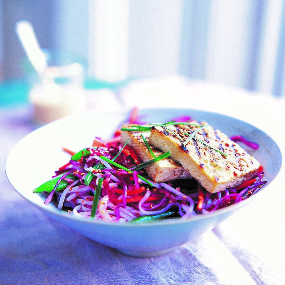 Grilled Tofu, Green Bean, Noodle  And Sesame Salad