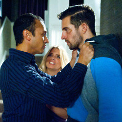 Jai finds Ross and Charity after they've been in his bed together / Credit: ITV