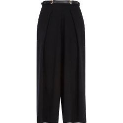River Island Black Wide Leg Belted Cropped Trousers – We Love!