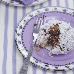 Chocolate and coconut doughnuts