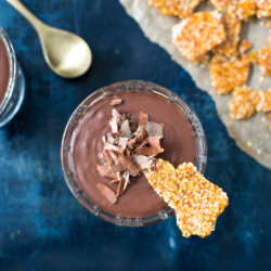 Chocolate & Miso Mousse With Sesame Brittle
