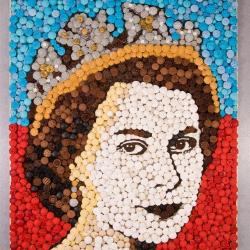 The Queen's face made from 2,012 cupcakes