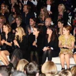 Burberry Front Row: (l-r) Frieda Pinto, Alexa Chung, Mary-Kate Olsen, Daisy Lowe, Liv Tyler, Emma Watson, Gwyneth Paltrow