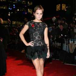 Emma Watson looks stunning in black lace dress