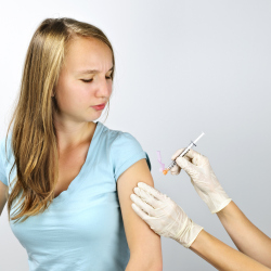 Girl Getting Vaccinated