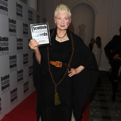 Dame Vivienne Westwood with her Scottish Fashion Award