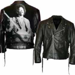 Jimi Hendrix is immortalised on a jacket as well as in Vodka!