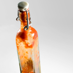The sauce is made of habanero chilli peppers, one of the hottest available peppers