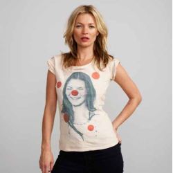 Kate Moss looks as hot as ever modelling for Red Nose Day