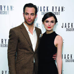 Chris Pine and Keira Knightley looked smart at the première 