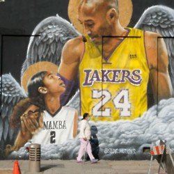 A mural was also spotted in downtown Los Angeles